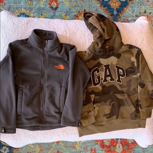 Boys sz6 North Face zip-up & Gap hoodie sz6